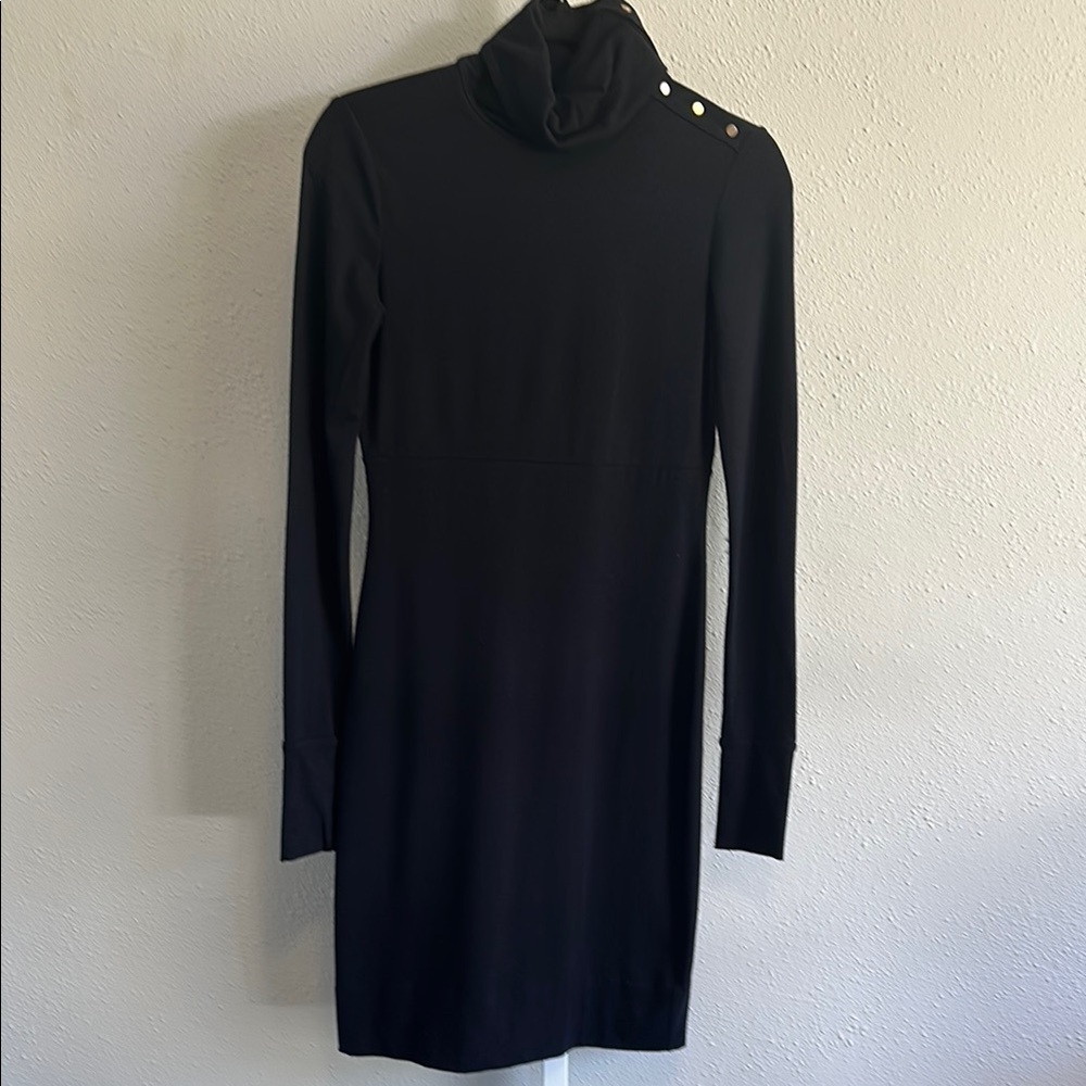 Diane von Furstenberg Elegant Black Turtleneck Dress Size Small